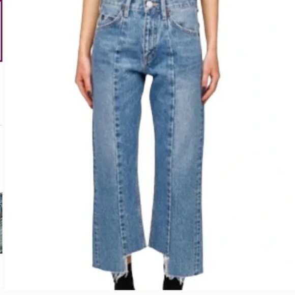 Moussy Denim - Moussy Step Hem‎ Front Pleat Crop Jeans size 25